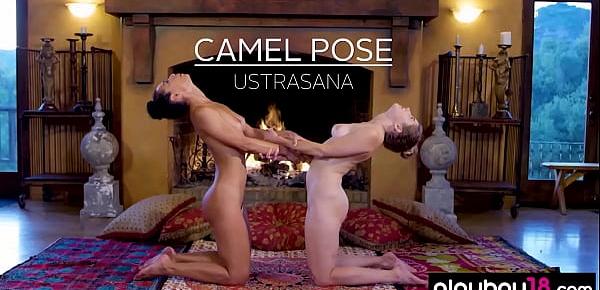  Busty MILF Daniella Smith and skinny teen preferring nude yoga training